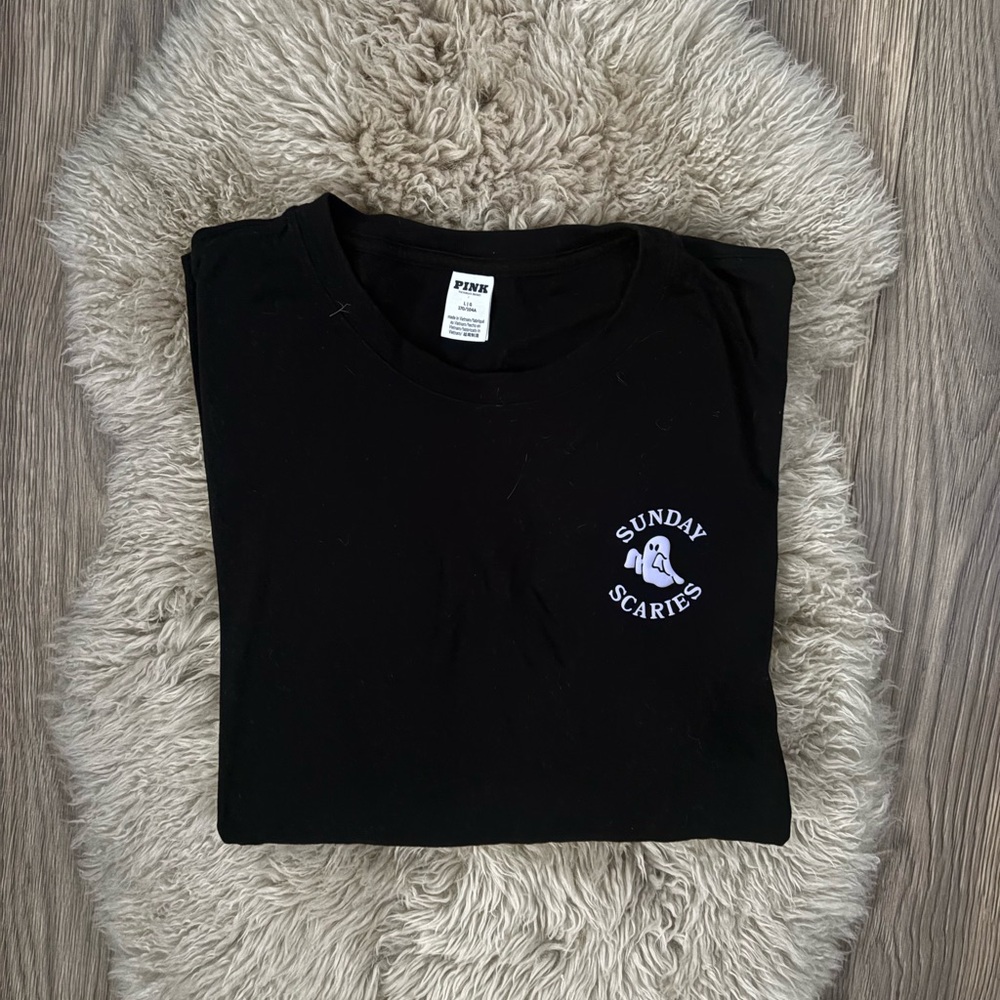 PINK Victoria's Secret Black 'Sunday Scaries' Graphic Tee
